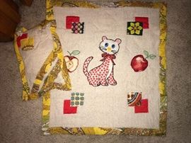 Vintage baby quilt and pillow