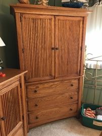 Stanley Furniture mission style wardrobe cabinet