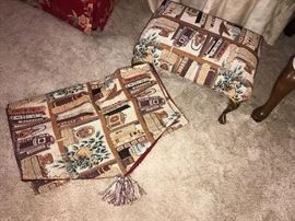 Footstool and matching table runner