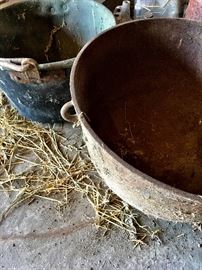 Cast Iron...Copper...and Tin Kettles...(NOTE: The Copper Kettle Has Been Kept By The Family...It's Been In The Family For Years and Years)