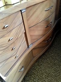 Really Cool Blonde dresser w/Mirror...There's Also 2 Matching Nightstands...and A Full Size Bed!...