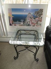 END TABLE, FRAMED POSTER