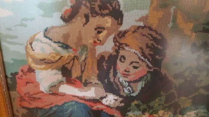 vintage needlepoint, handmade in France