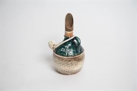 Ye Olden Time Handled Pottery Jug w/Tobacco Pipe