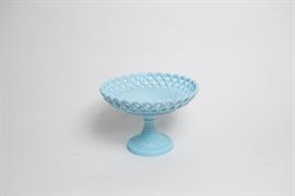 Blue Glass Pedestal Dish