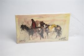 Native American Oil On Canvas By DeGranzia