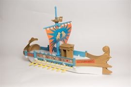 Vintage Remo BIG CAESAR Roman Galleon Boat w/Soldiers, Catapults, Ect.
