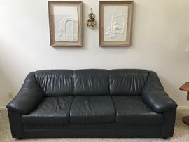 Leather hid a bed sofa