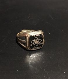 Vintage Texas 1936 Centennial Souvenir Ring Blue Enamel (not black as it depicts in the picture)