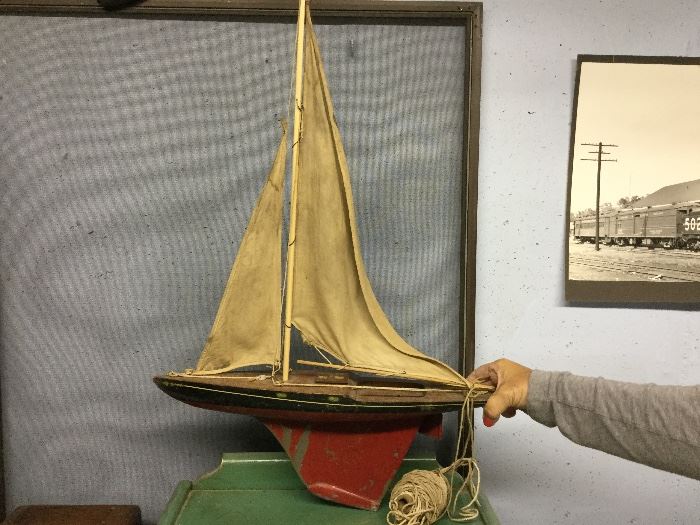 Antique toy sailboat 