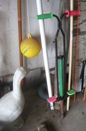 Goose wants to play tether ball or bounce on the pogo