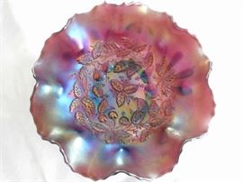 ANTIQUE CARNIVAL GLASS BOWL