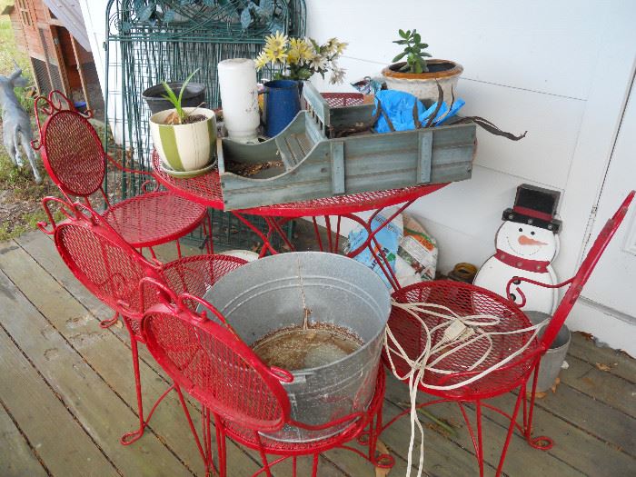Red Patio Table, 