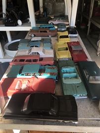 Plastic toy cars from the 50's and 60's