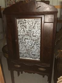 Ladies powder room furniture; Lace framed cabinet