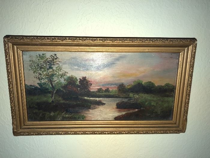 River Oil Painting;  Country Scene
