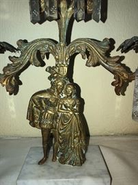 French Lovers; perhaps Cyrano or Romeo and Juliet; Prism Candle Stick Holder