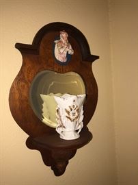 mirrored Sconce with porcelain saint