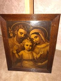 Framed Mary, Joseph, Baby Jesus