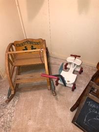 push tricycle; baby rocking chair