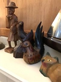 Folk art carved animals