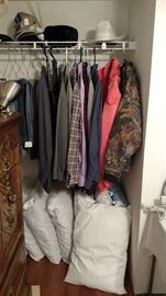 Men's clothes and nice fiber pillows