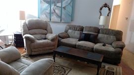 Recliners and sofa all have heated seats with massage