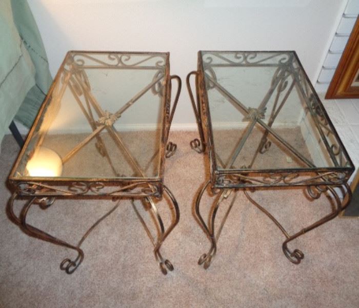 End/Side Table w Glass Tops (folding tables)