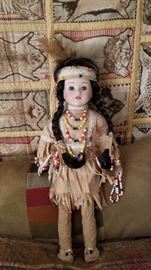 Indian doll with porcelain head