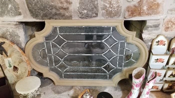 decorative framed glass pane
