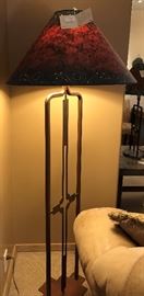 Natural Selections Tucson Metal Floor Lamp w Batik Lampshade by Juli A…
