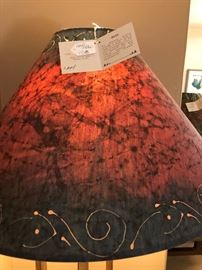Natural Selections Tucson Metal Floor Lamp w Batik Lampshade by Juli A…