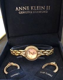 Anne Klein II Genuine Diamond Watch w Interchangeable Face