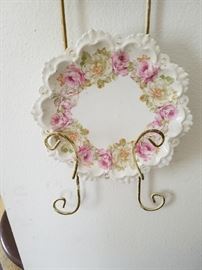 pretty vintage plate with pink roses