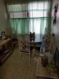 metal bamboo style table and chairs