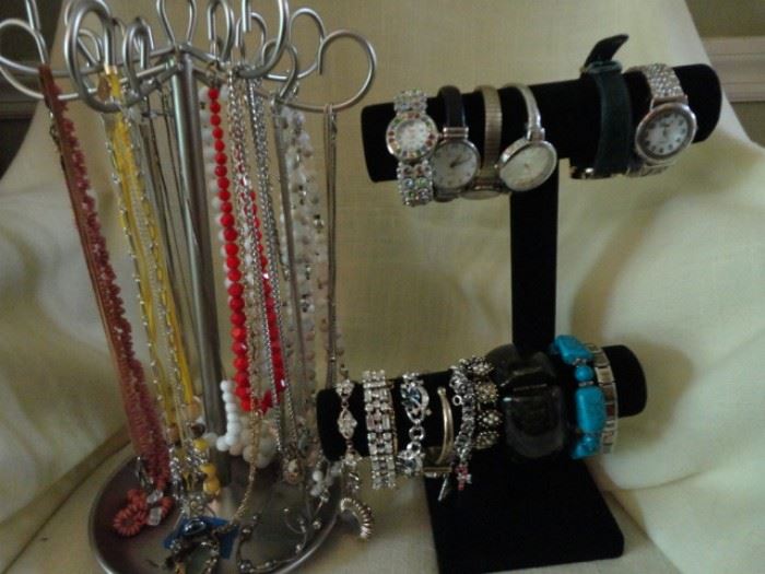 watches, bracelets and necklaces