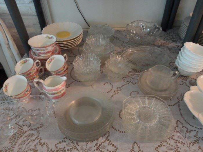 vintage china and crystal sets