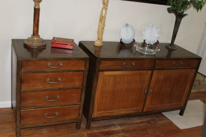 furniture MCM buffet and end table