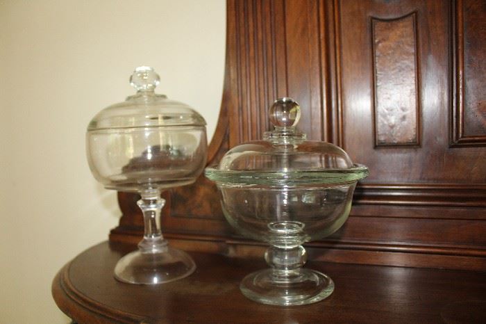 antique crystal compotes