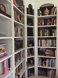 LOTS OF BOOKS IN THE HOME LIBRARY