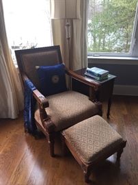 LIBRARY CHAIR AND OTTOMAN 