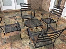 BLACK IRON 5 PIECE PATIO SET