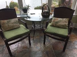 SOLARIUM DINING SET TABLE AND TWO CHAIRS