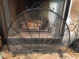 IRON FIREPLACE SCREEN 