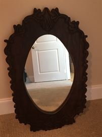 HEAVY CARVED ANTIQUE MIRROR