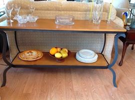 Wrought Iron & Wood Sofa Table