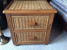 Small Bamboo/Wicker 2-Drawer Chest/Night Stand