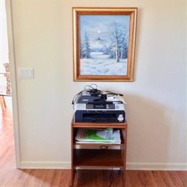 Printer, Printer Table & Nice Art work.