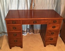 Antique Desk with Glass Top