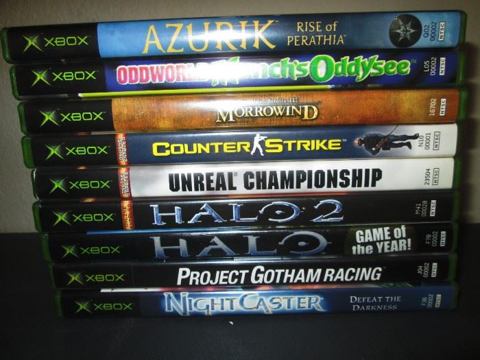 Upstairs 1st Left Bedroom Left: XBox Games-Azurik, Morrowind, Counter Strike, UnReal Championship, Halo, Halo 2, Project Gotham Racing, Night Caster